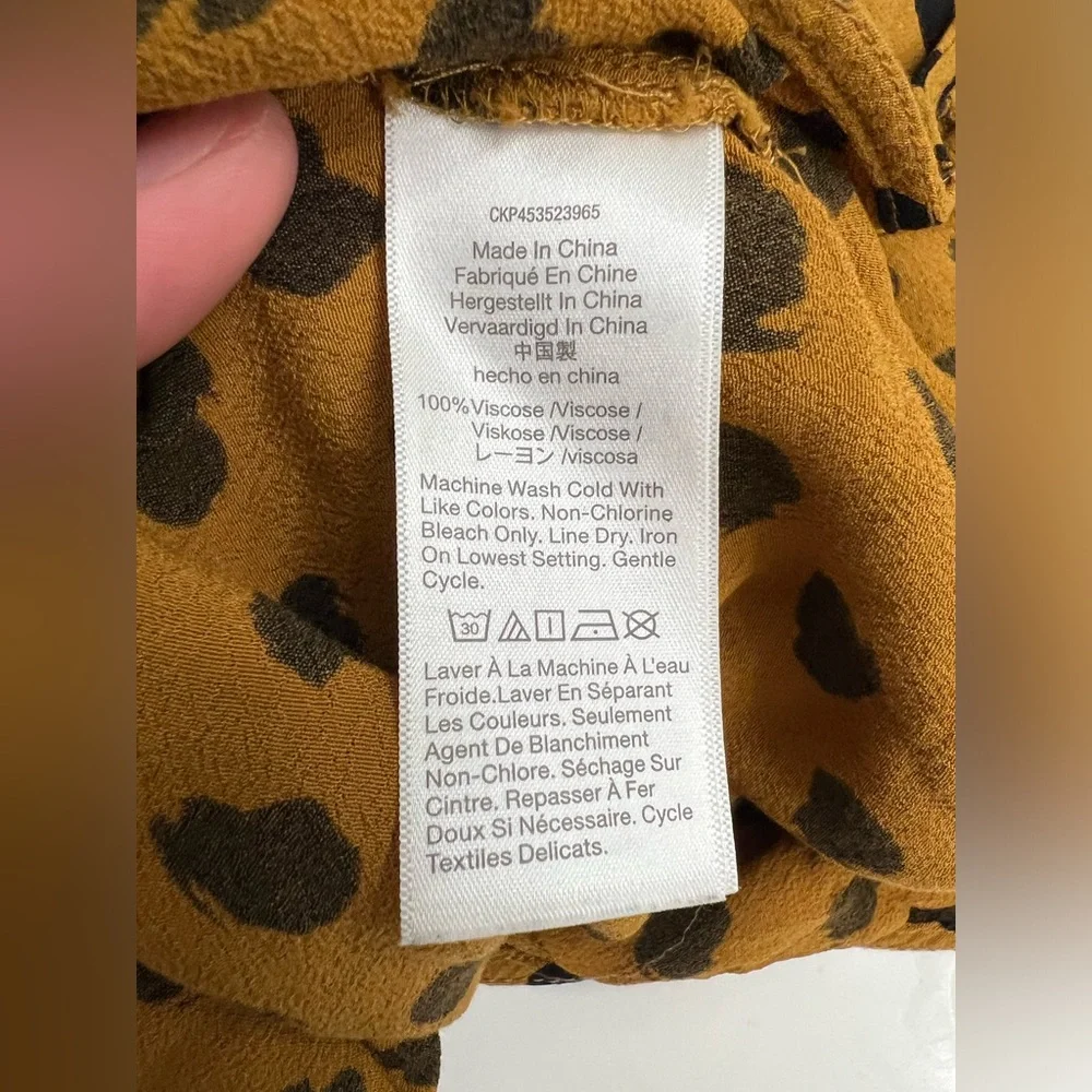 Madewell Orange and Black Polka Dot Tie Top - Picture 6 of 6